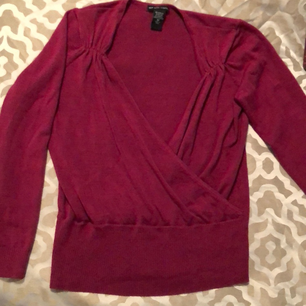 Magenta wrap sweater